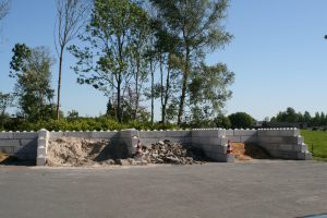 Storage pit and retaining walls from Superblock